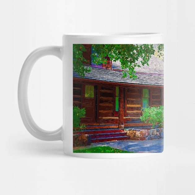 Log Cabin Front Porch by KirtTisdale